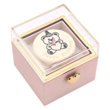 (Pink) Elegant Reversible Ring Box with Candle Holder Anniversary Ring Box Wear resistant Jewelry Case Creative Gift for Couple  White