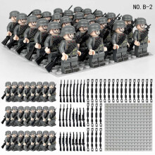(style 2) 24pcs British German Soviet Military Building Block Set with Small Particle Assembly for Bottom Plate Toys