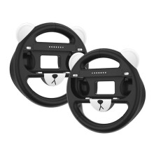 (Black) 1 Pair Racing Steering Wheel for Switch Joy Con Controller Handle Grip Gameing Accessory  Red and blue