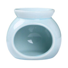 (Sky Blue) Portable Candle Wax Warmer Essential Oil Burners Scented Diffuser Tealight Holder for Home Meditations Bedroom Decors  Yellow