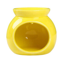 (Yellow) Portable Candle Wax Warmer Essential Oil Burners Scented Diffuser Tealight Holder for Home Meditations Bedroom Decors  Yellow