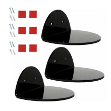 (Black) Multipurpose Sturdy Acrylics Wall Storage Racks for Baby Monitors, Speakers, and Security Cameras Clear Designs  Transparent color