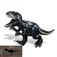 (1, Dark Tyrannosaurus) 1pc Jurassic Big Size Dinosaur Building Blocks T-rex Quetzalcoatlus Baryonyx Action Figures Kids Toys Gifts