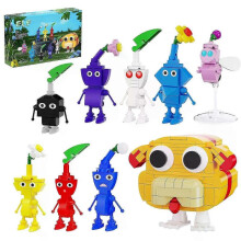 9-in-1 Moc 411 Building Block Set with Pikmin 9 Characters Multicolored Ideal for Role-Playing and Gift for Adults and Kids