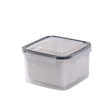 (2) Refrigerator Preservation Box Double Layer Sealed Crispers Food Container Waterproof Freezers Storage Box with Lid