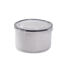 (6) Refrigerator Preservation Box Double Layer Sealed Crispers Food Container Waterproof Freezers Storage Box with Lid