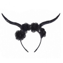 (Black) Antler Headwear Flower Animal Horn Hairband Non Slip Headpiece Photo Props Fancy Dress Halloween Gothic Accessories  White