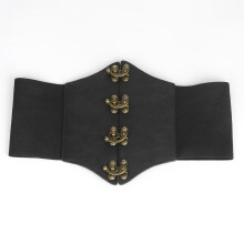 (S) Elastic Waist Belt for Women Ladies Dress Corset Fashion Female Stretch Waist Strap with Alloy Buckle for Prom Party  S