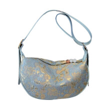 (Blue) Trendy Canvas Crossbody Bag for Fashion Forward Individuals Convenient Shoulder Underarm Bags  Purple