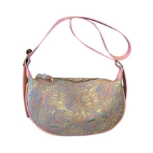 (Pink) Trendy Canvas Crossbody Bag for Fashion Forward Individuals Convenient Shoulder Underarm Bags  Purple
