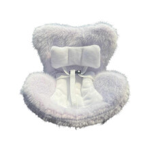(White) Plush Doll Car Seat With Soft Cushion Vent Clip Desk Display For 10-17cm Collectible Figure Dolls Car Interior Decors  White