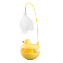 Cat Toys Interactive Activated Cat Kitten Toy Lightweight Resin Duck Shape Stick For Outdoor Play Yellow