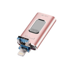 Vir Richwell 3 In 1 128g Typec 8 Pin Usb 30 Metal Pushpull Flash Disk met Otg-funksie gemaak met
