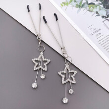 Nipple Clamps With Chain, Adjustable Metal Non-Piercing Stimulator Jewelry, Womens Toys J6S