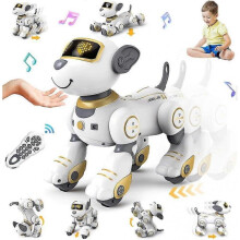 (Gold) Remote Dog Toy For Kids - Interactive Touch Follow 17 Functs Dog Pet, Programmable Wal Intellint Dancing Do
