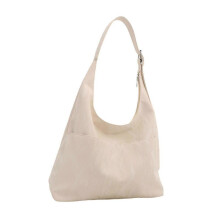 (White) Women's Large Capacity Shoulder Bag Aesthetic PU Leather Underarm Bags Slouchy Handbag for Shopping and Daily Use  White