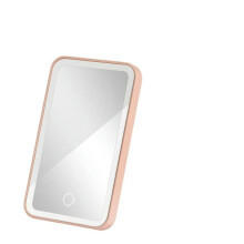 Rear View Mirror 360 Degree Rotation Vanity Interior Makeup Sun Visor Plate Rechargeable Light Pink