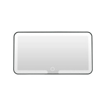 (Black) Car Sun Visors Makeup Glass LED Touch Control Adjust Brightness Switchable Auto Interior Makeup Glass