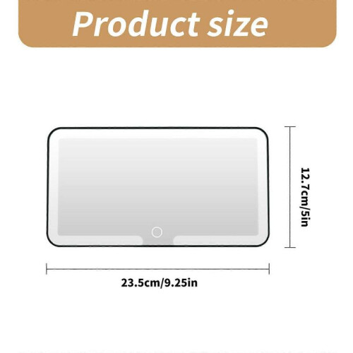 (White) Car Sun Visors Makeup Glass LED Touch Control Adjust Brightness Switchable Auto Interior Makeup Glass 2