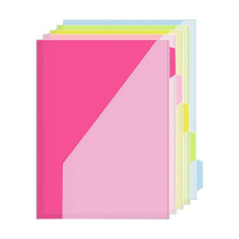 (nonporous) 5 Pcs Index Page Folders 3 Holes File Folders Plastic Dividers Index Page Folders Easy to Use Document Organizers