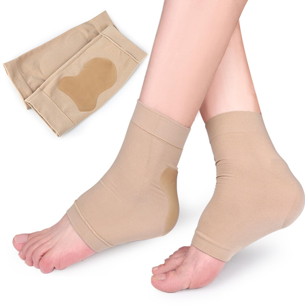 Invisible Gel Socks 1 Pair - Breathable Elastic Ankle Gel Sleeves, Soft Padded Heel Protectors For Skate And Sports