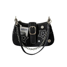 (Black) Womens Chain Armpit Bag Star Shoulder Bag Denims Underarm Bag Fashion Aesthetic Handbags Girls Top Handle Purse  Blue