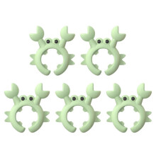5Pcs Silicone Spatula Holders Multifunctional Kitchen Utensils Rests with Pots Clip Household Spoon Rack for Cooking  Green