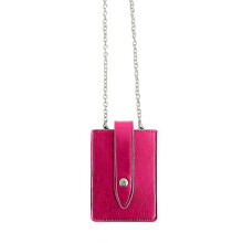 (Hot Pink) Women Vertical Shoulder Bag Korean Style Crossbody Bag Chain Bag Leather Messenger Bag Change Purse for Daily Travel  White