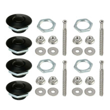 (Black) Hood Pins for Car, Aluminum Car Hood Cover Quick Latches Hood Pins for Reducing Shaking Universally Fitment  Silver