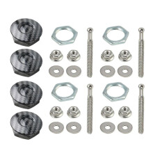 (carbon fiber) Hood Pins for Car, Aluminum Car Hood Cover Quick Latches Hood Pins for Reducing Shaking Universally Fitment  Silver