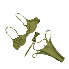 (M, Green) Women Bikini Set Swimwear Two Piece Swimsuits Bathing Suits Unique Style Mix and Match Swimwear Bathing Suits Prop  White S