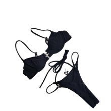 (L, Black) Women Bikini Set Swimwear Two Piece Swimsuits Bathing Suits Unique Style Mix and Match Swimwear Bathing Suits Prop  White S