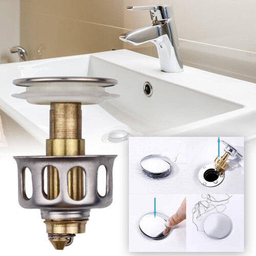 Stalen spoelbak Bounce afvoerfilter gootsteenafvoer VanityWhite, 1