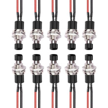 (Black) 10Pieces Round Button Switches Comfortable Grip Suitable for Electronic Enthusiasts and Professional Casual Use  Yellow