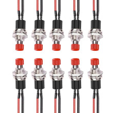 (Red) 10Pieces Round Button Switches Comfortable Grip Suitable for Electronic Enthusiasts and Professional Casual Use  Yellow