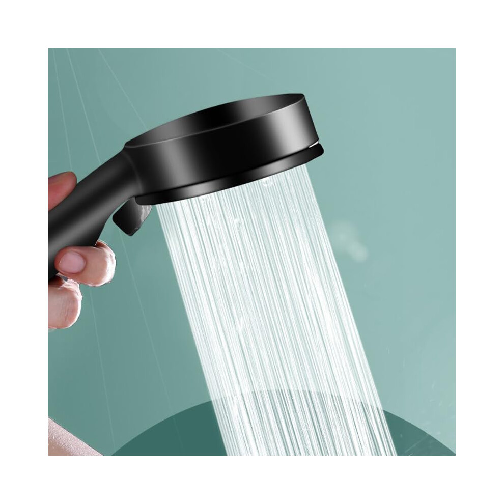Black Shower Head Matte Finish Five Water Modes Universal Four-Point Interface Dimensions 22.5 x 8.8 x 1.8 Cm-image-OPC-PKYYP8H-NEW