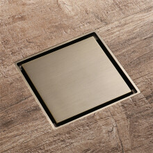 Afvoer 10 cm * 10 cm douche 304 SUS Geborsteld Goud, Roségoud