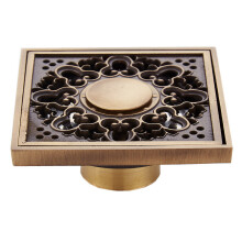 Euro Vloerafvoeren Antiek messing douchevloerafvoer badkamer, 15x15cm