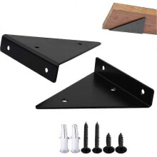 (Black) 2pcs Floating Shelf Brackets, Floating Shelf Brackets, Shelf Bracket, Duty Metal Shelf Bracket, Steel Shelf Bracket For Diy Shelves
