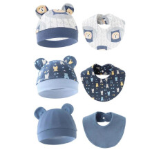(Set 4) 3 Set Drooling Bib Breathable Cotton Burp Cloth for 0-12 Month Baby Newborns Toddlers Saliva Towel with Bonnet Hat 2024