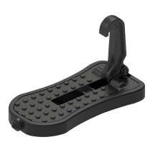 (Black) Foldable Car Door Step Pedal Aluminium Alloy Auto Rooftop Lugga Ladder Hooked Foot Pegs Doorstep Safety Door Step Hook