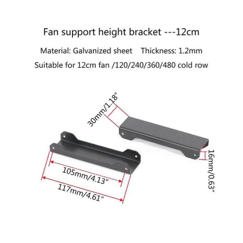 (White) Metal Fan Riser Stand for 12cm Fans Sturdy Support Bracket for Internal PC Components  White 2