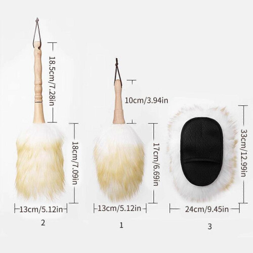 (Long handle) Professional Grade Long Lambswool Handle Brush for Instrument Cleaning Gentle and Efficient 2