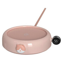 (Pink) Coffee Mug Warmer Used for Coffee Milk Tea and Water Thermos Cup for Office Gift Concave Tray Design is Safer Durable  White