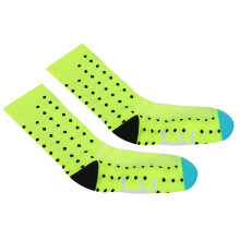 Atmungsaktive Nylon-Radsocken für Männer und Frauen, fluoreszierendes Grün, Waden-Sportsocken