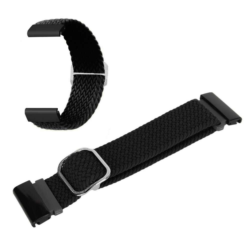 22Mm Nylon Braided Watch Band For Fenix 7X & Vertix 2 Black 8471352640329