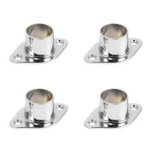 (C) Industrial Grade Flange Rod Holder Closet Rod Bracket End Supports Sockets Poles Sockets for Wardrobe Shower Curtain
