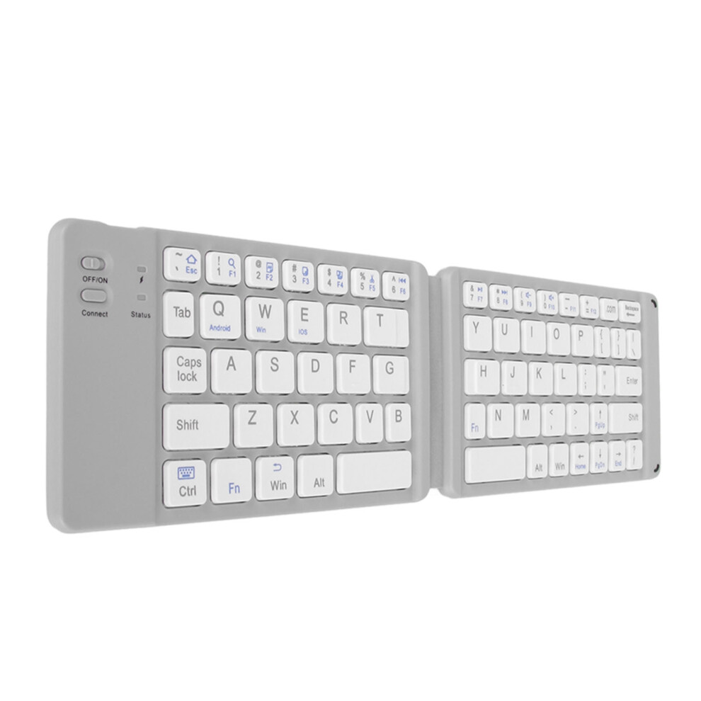 Slim Foldable Bluetooth Keyboard 120Mah, Portable Grey/White 4951352641723