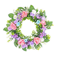 Lovely Spring Florals Wreath Rose Wreath Elegant Door Decorations Elegant Spring Festival Artificial Rose Wreath Sign
