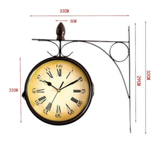 European-style Double-sided Wall Clock for Creative Classic Clocks Monochrom 2